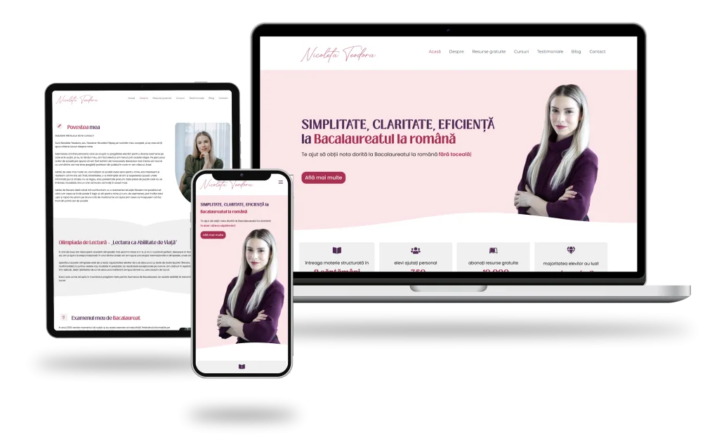 nicoleta teodora wordpress magazin online site prezentare brand personal biancaionel 2024