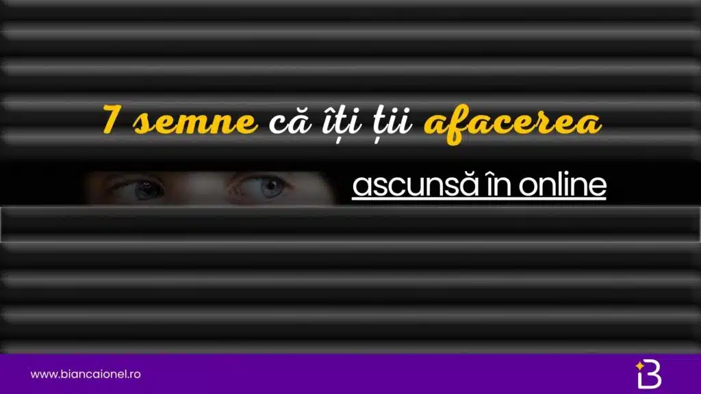 7 semne că îți ții afacerea ascunsă în online bianca ionel site de prezentare freelanceri antreprenori la inceput de drum